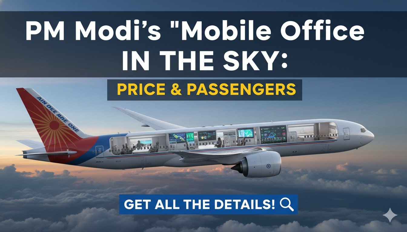 Alt Text for featured image : प्रधानमंत्री नरेंद्र मोदी का विशेष विमान Air India One Boeing 777-300ER, उड़ता हुआ किला