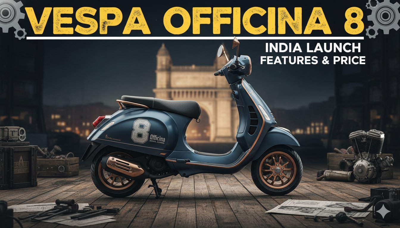 Vespa Officina 8 स्पेशल एडिशन मैट मेटालिक ब्लू कलर में भारत में लॉन्च