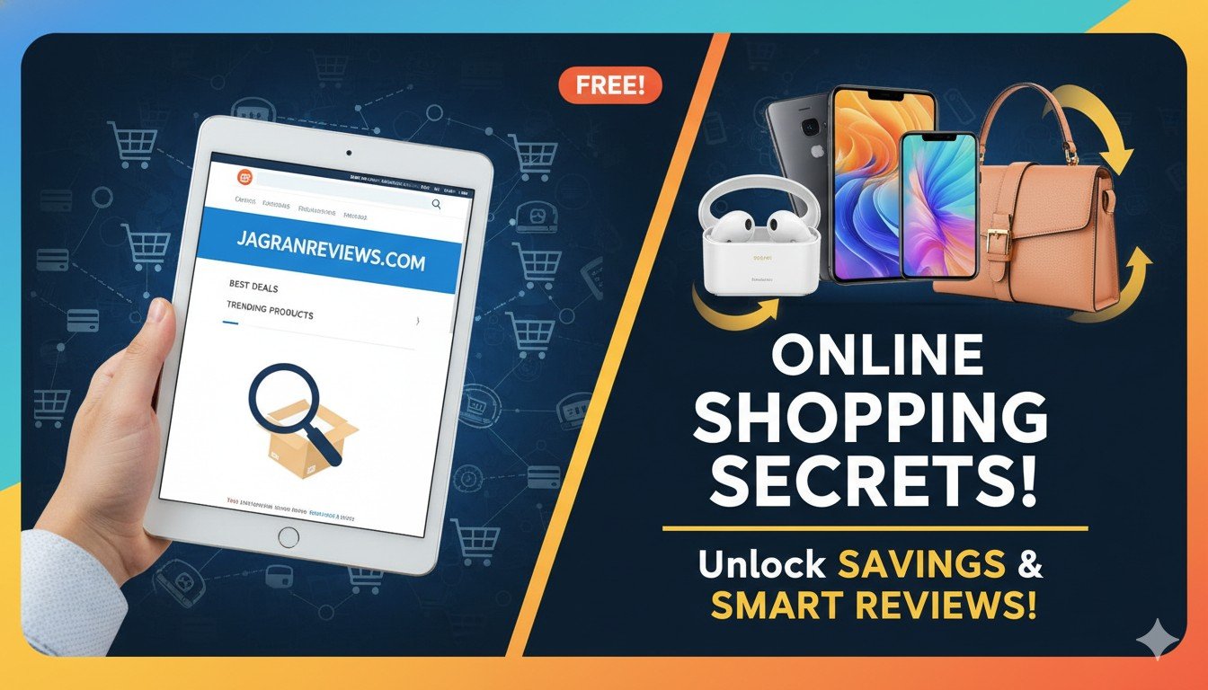 भारतीय यूजर ऑनलाइन शॉपिंग करते हुए jagranreviews.com पर प्रोडक्ट रिव्यू चेक करता हुआ