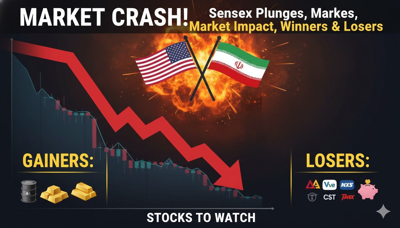 यूएस-ईरान युद्ध के बीच Sensex और Nifty में भारी गिरावट, क्रूड ऑयल कीमतें उछलीं